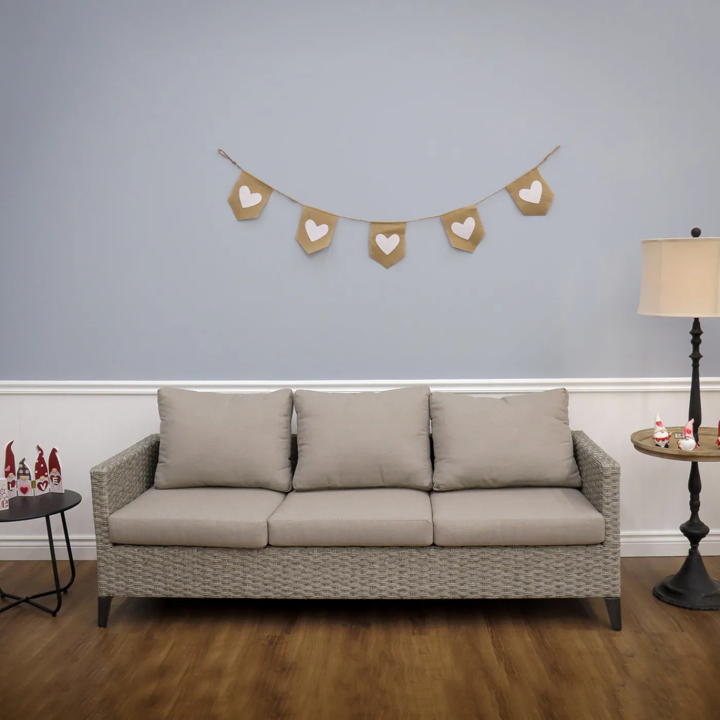National Tree Company 6 ft. Valentine's Jute Garland with Natural & White Hearts