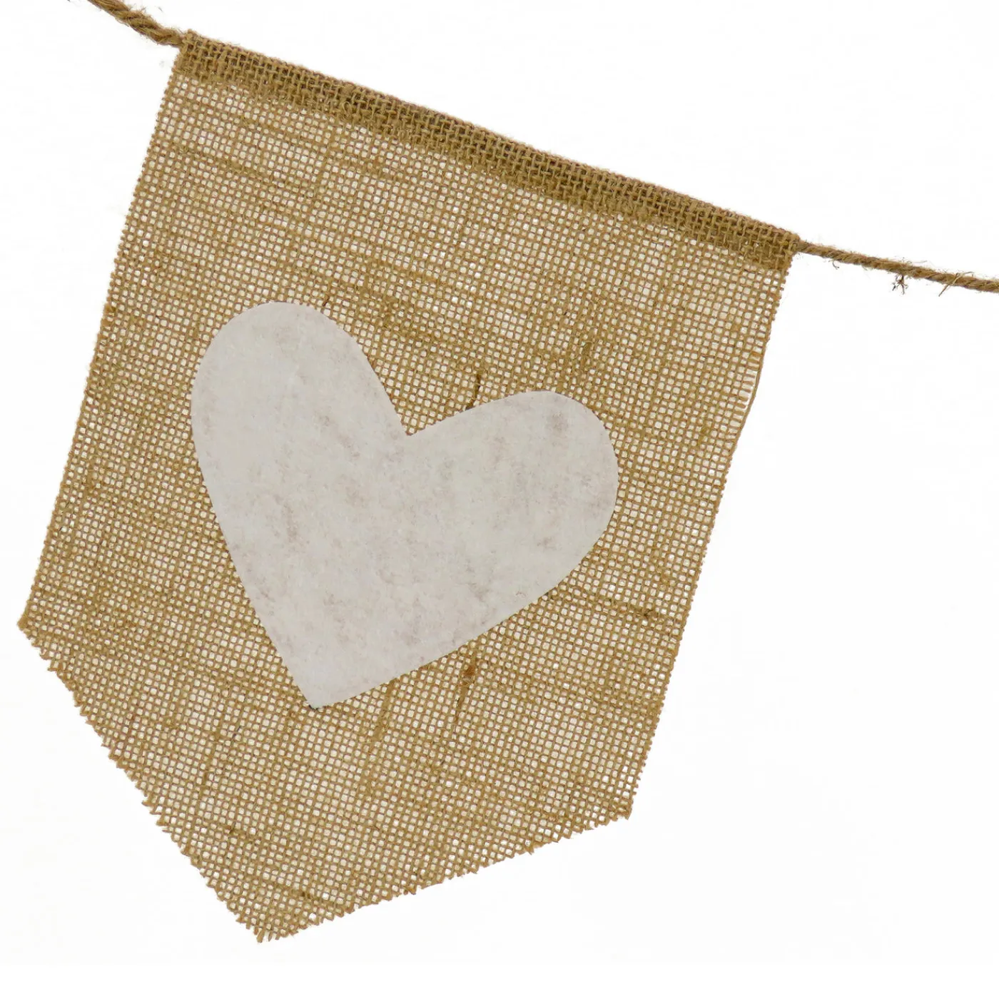 National Tree Company 6 ft. Valentine's Jute Garland with Natural & White Hearts