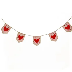 National Tree Company 6 ft. Valentine's Red Hearts and Dots Jute Garland