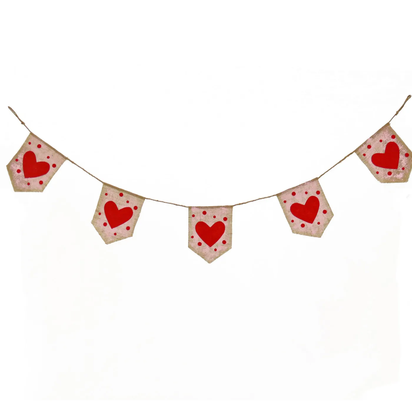 National Tree Company 6 ft. Valentine's Red Hearts and Dots Jute Garland