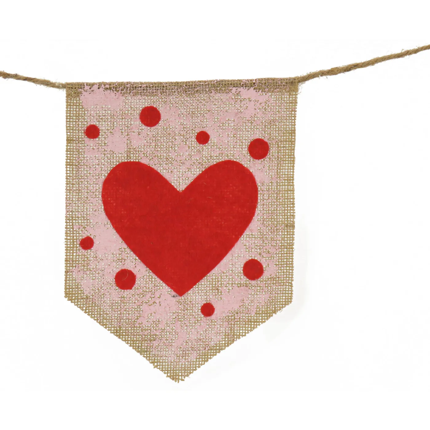 National Tree Company 6 ft. Valentine's Red Hearts and Dots Jute Garland