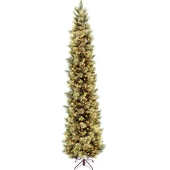 National Tree Company 10 ft.Pre-Lit Carolina Pine Slim Tree with Clear Lights