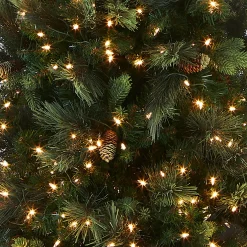 National Tree Company 12 ft.Pre-Lit Carolina Pine Slim Tree with Clear Lights