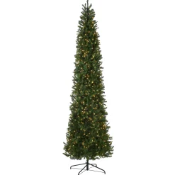 National Tree Company 10 ft.Pre-Lit Kingswood Fir Pencil Slim Tree with Clear Lights