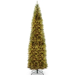 National Tree Company 10 ft.Pre-Lit Kingswood Fir Pencil Slim Tree with Clear Lights