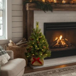 National Tree Company 3 ft.Pre-Lit Pine Cone Tree with LED Lights
