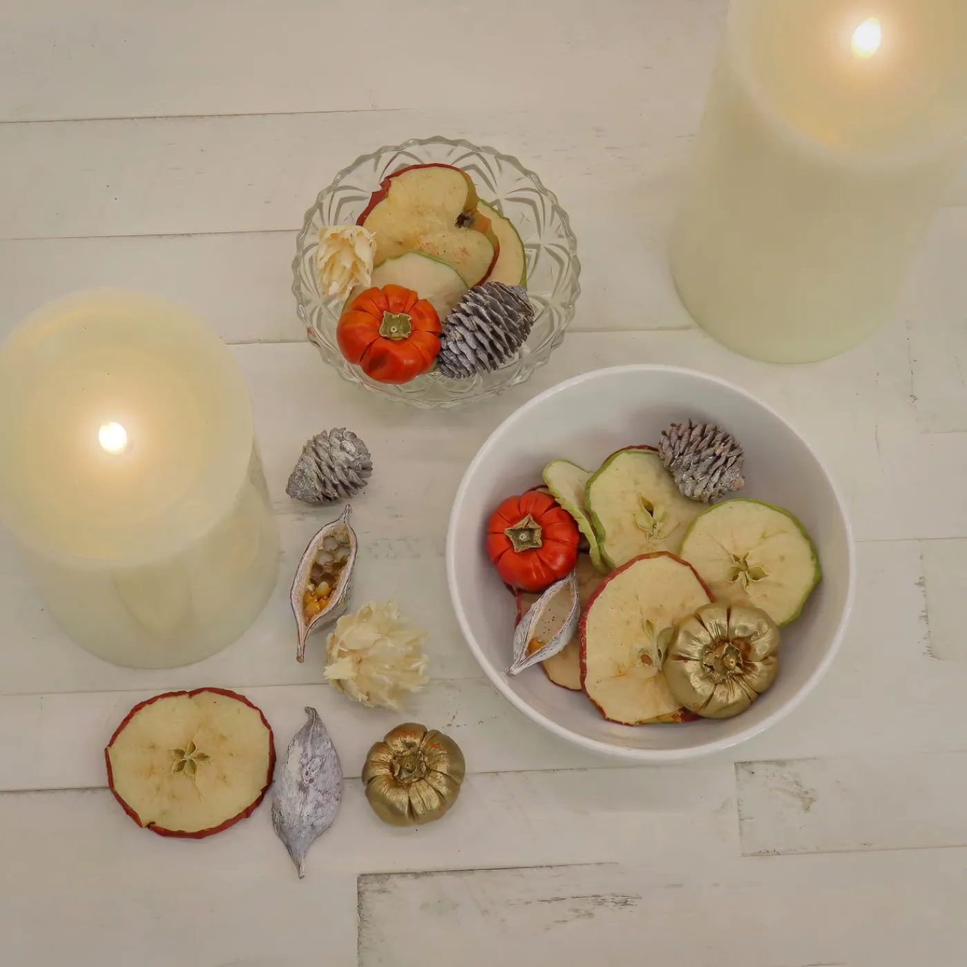 National Tree Company 6 in. 250 Gram Mixed Potpourri- Sliced Apples and White Washed Cones