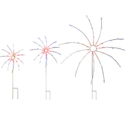 National Tree Company 16 in. 24 in. 36 in. Patriotic Light Up Fireworks Lawn Decor with LED Lights