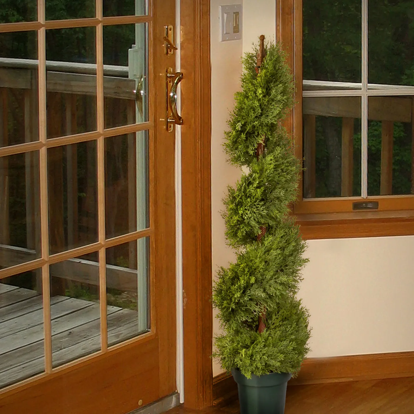 National Tree Company 48 in. Artificial Juniper Slim Spiral Tree in Growers Pot