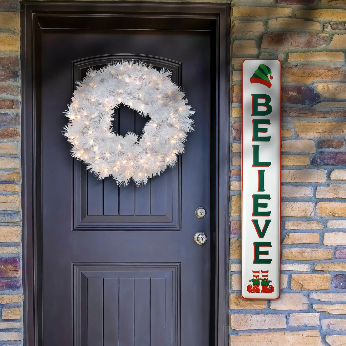 National Tree Company 47 in. Believe Vertical Holiday Wall Sign