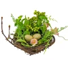 National Tree Company 6 in. Blossom Bird's Nest Table Decoration Decorated with Easter Eggs