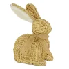 National Tree Company 9 in. Braided Bunny Table Decoration Decorated with Woven Ribbon
