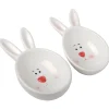National Tree Company 3 in. by 4 in. by 7 in. Easter Bunny Candy Dishes, White, Easter Collection, Set of 2