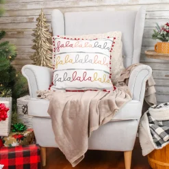 National Tree Company 18 in. by 18 in. HGTV Falala Embroidered Pillow