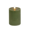 National Tree Company 4 in. by 6 in. HGTV Home Collection Flameless Georgetown Pillar Candle, Dk Green
