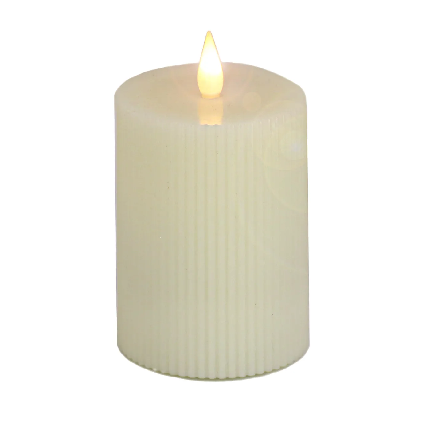National Tree Company 4 in. by 8 in. HGTV Home Collection Flameless Georgetown Pillar Candle, Ivory