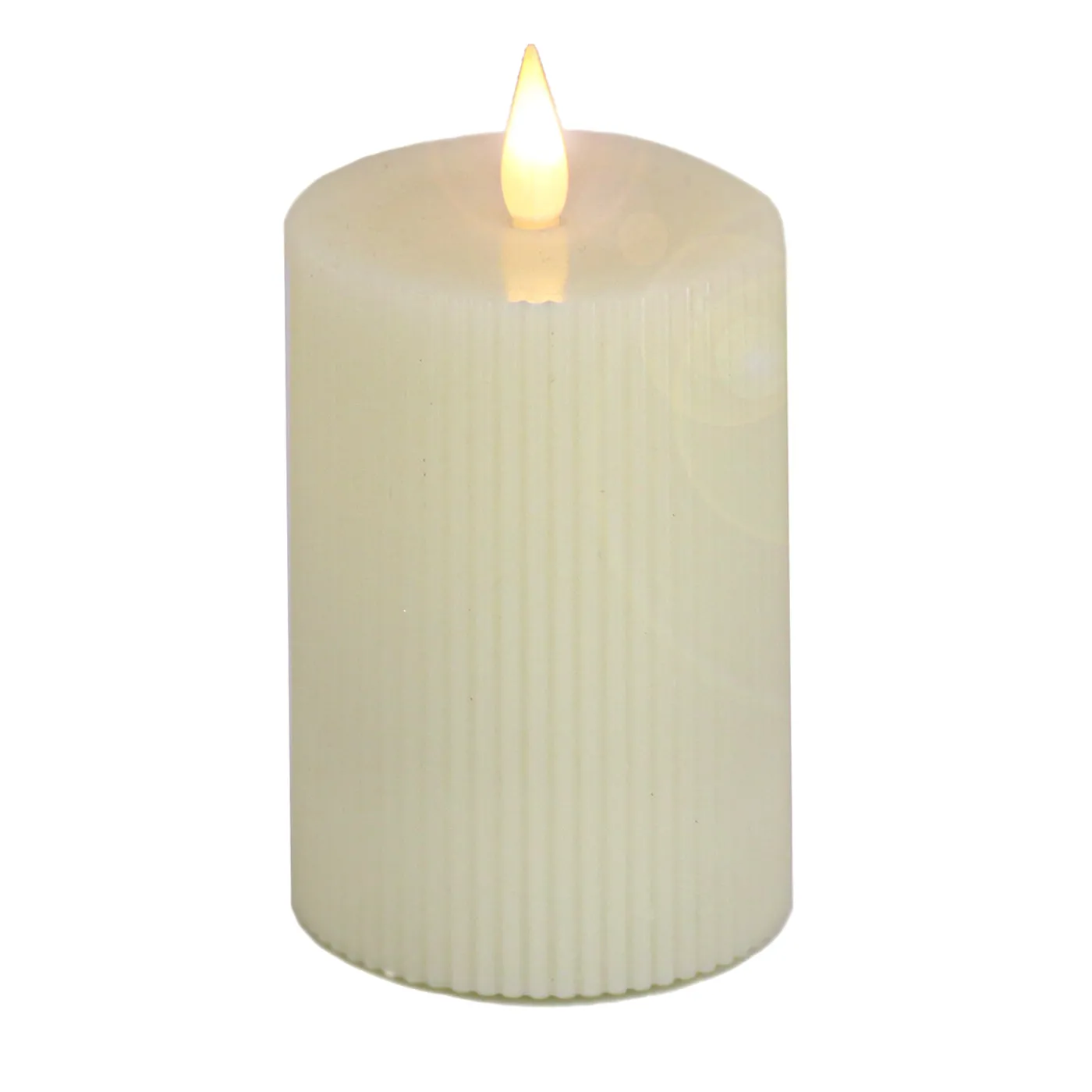 National Tree Company 4 in. by 10 in. HGTV Home Collection Flameless Georgetown Pillar Candle, Ivory