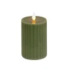 National Tree Company 3 in. by 7 in. HGTV Home Collection Flameless Georgetown Pillar Candle, Dk Green