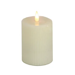National Tree Company 3 in. by 5 in. HGTV Home Collection Flameless Georgetown Pillar Candle, Ivory