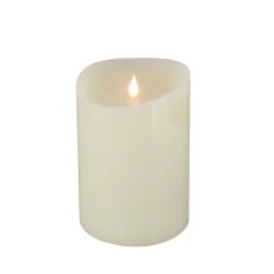 National Tree Company 5 in. by 7 in. HGTV Home Collection Flameless Heritage Pillar Candle, Ivory