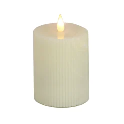 National Tree Company 4 in. by 6 in. HGTV Home Collection Flameless Georgetown Pillar Candle, Ivory