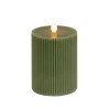 National Tree Company 5 in. by 7 in. HGTV Home Collection Flameless Georgetown Pillar Candle, Dk Green