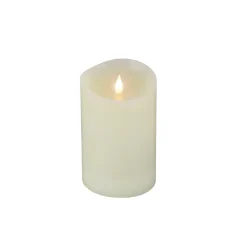 National Tree Company 4 in. by 6 in. HGTV Home Collection Flameless Heritage Pillar Candle, Ivory