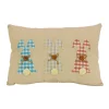 National Tree Company 18 in. by 10 in. Plaid Easter Bunnies Decorative Pillow