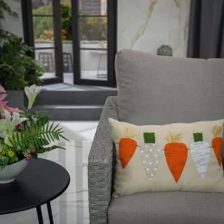 National Tree Company 18 in. by 10 in. String of Carrots Easter Decorative Pillow