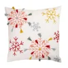 National Tree Company 18 in. by 18 in.Velvet Snowflake Embroidery Pillow