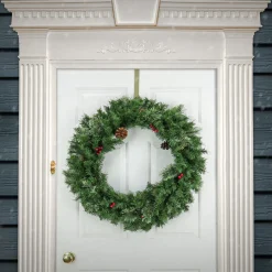 National Tree Company 30 in. Cashmere Wreath with Pinecones and Red Berries