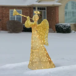 National Tree Company 60 in. Champagne Angel Decoration with LED Lights