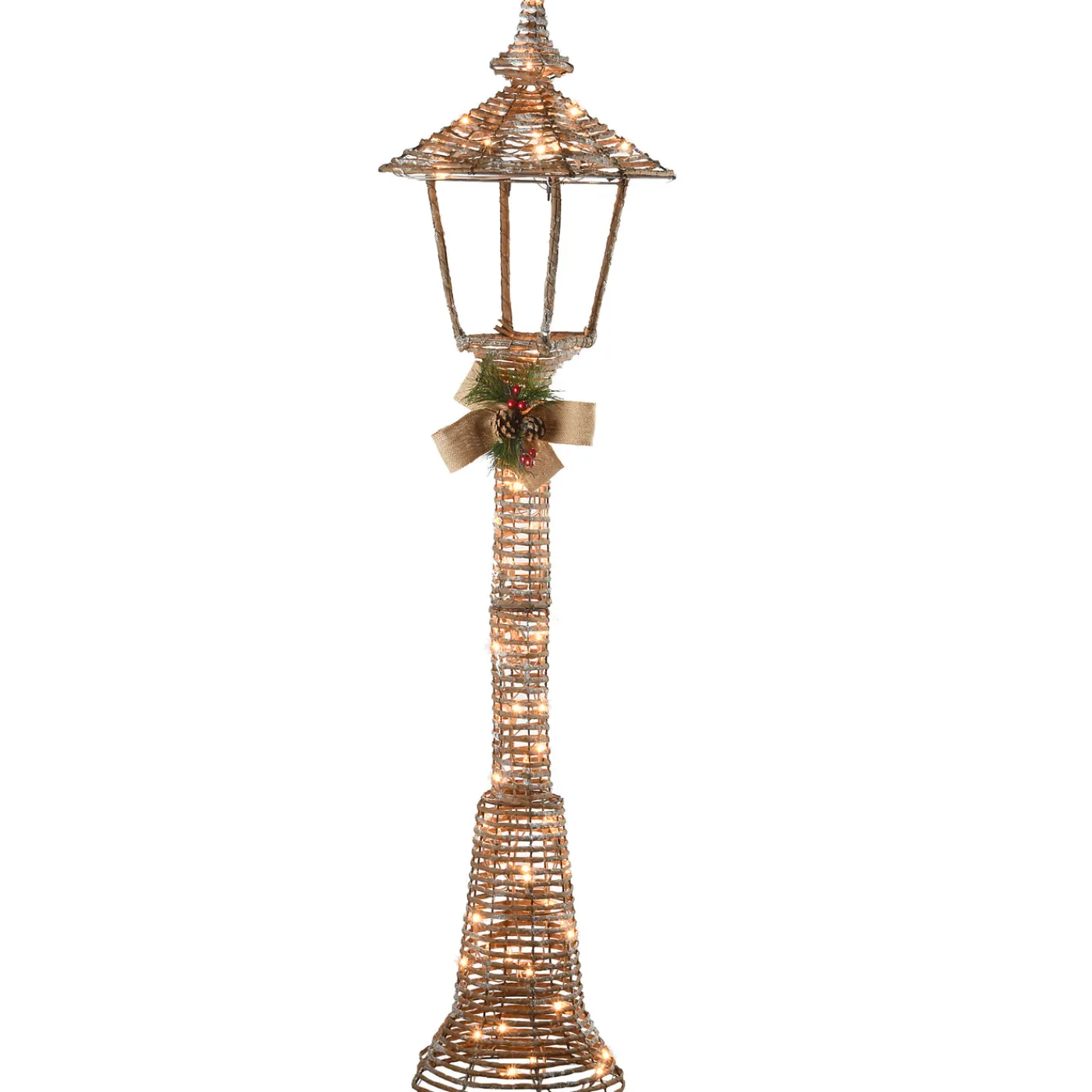 National Tree Company 60 in. Champagne Vine Lamppost Decoration with Clear Lights