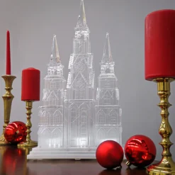 National Tree Company 17 in. Christmas Cathedral Decoration with White LED Lights