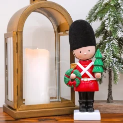 National Tree Company 11 in. Christmas Soldier with Wreath and Tree