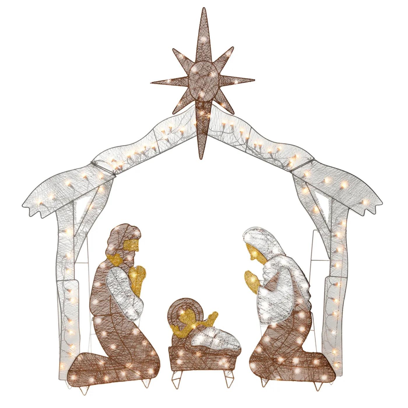 National Tree Company 55 in. Crystal Splendor Prelit Nativity Set