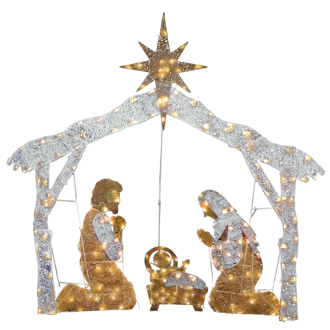 National Tree Company 55 in. Crystal Splendor Prelit Nativity Set