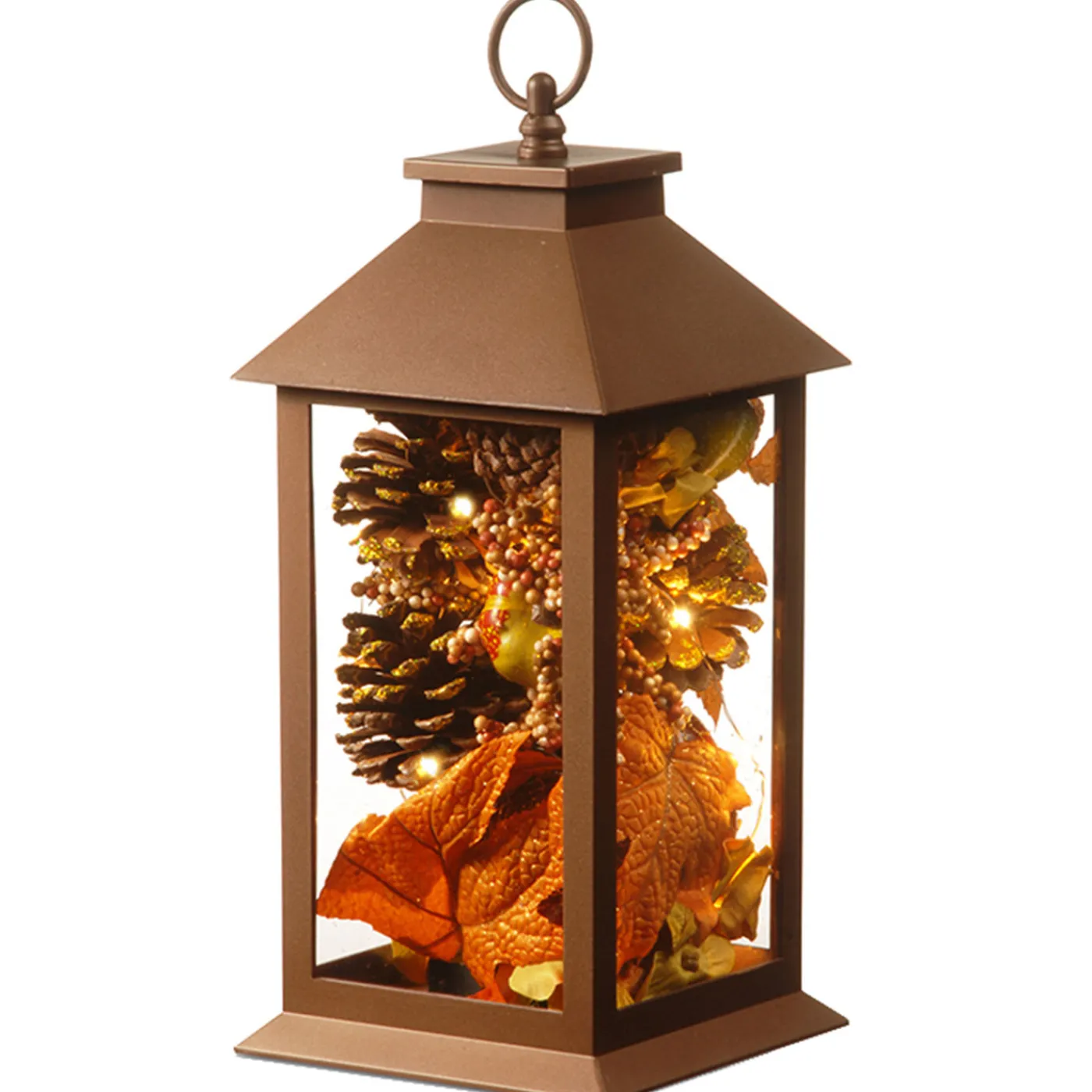 National Tree Company 12 in. Decorative Fall Lantern with LED Lights