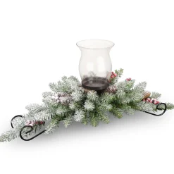 National Tree Company 30 in. Dunhill Fir Centerpiece and Candle Holder
