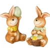National Tree Company 7 in. Easter Bunnies Holding Eggs Table Decoration