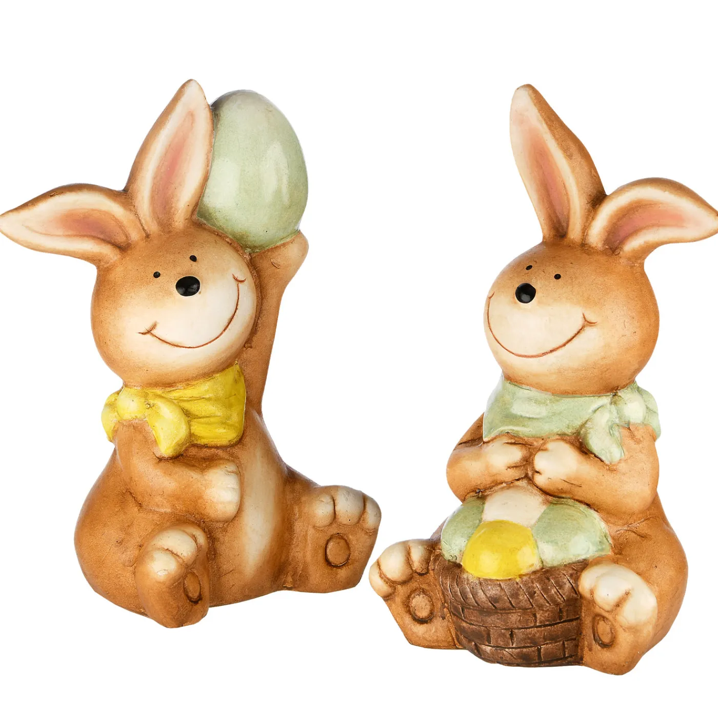 National Tree Company 7 in. Easter Bunnies Holding Eggs Table Decoration