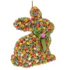 National Tree Company 18 in. Easter Bunny Hanging Silhouette Decorated with Colorful Flower Blooms