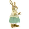National Tree Company 24 in. Easter Bunny Wearing Teal and Tan Dress Table Decoration