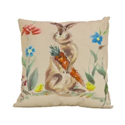 National Tree Company 16 in. Easter Bunny with Carrots Decorative Pillow