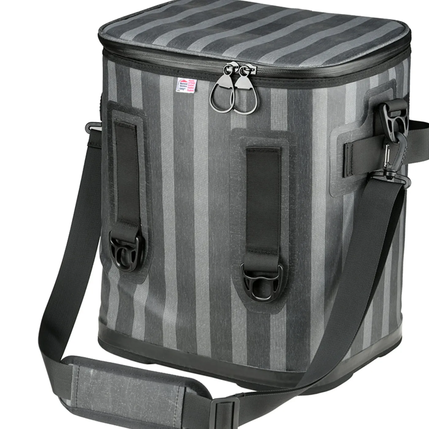 National Tree Company 15 in. Easy Tote Soft Cooler Gray Striped