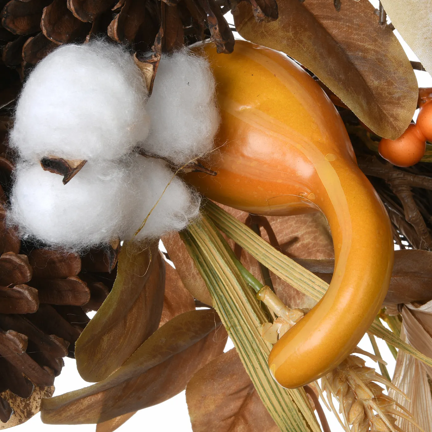 National Tree Company 36 in. Fall Door Decoration with Pine Cones, Pumpkins, Gourds, Assorted Leaves