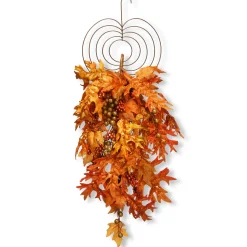 National Tree Company 36 in. Fall Teardrop Wall Decoration with Berry Clusters, Maple Leaves