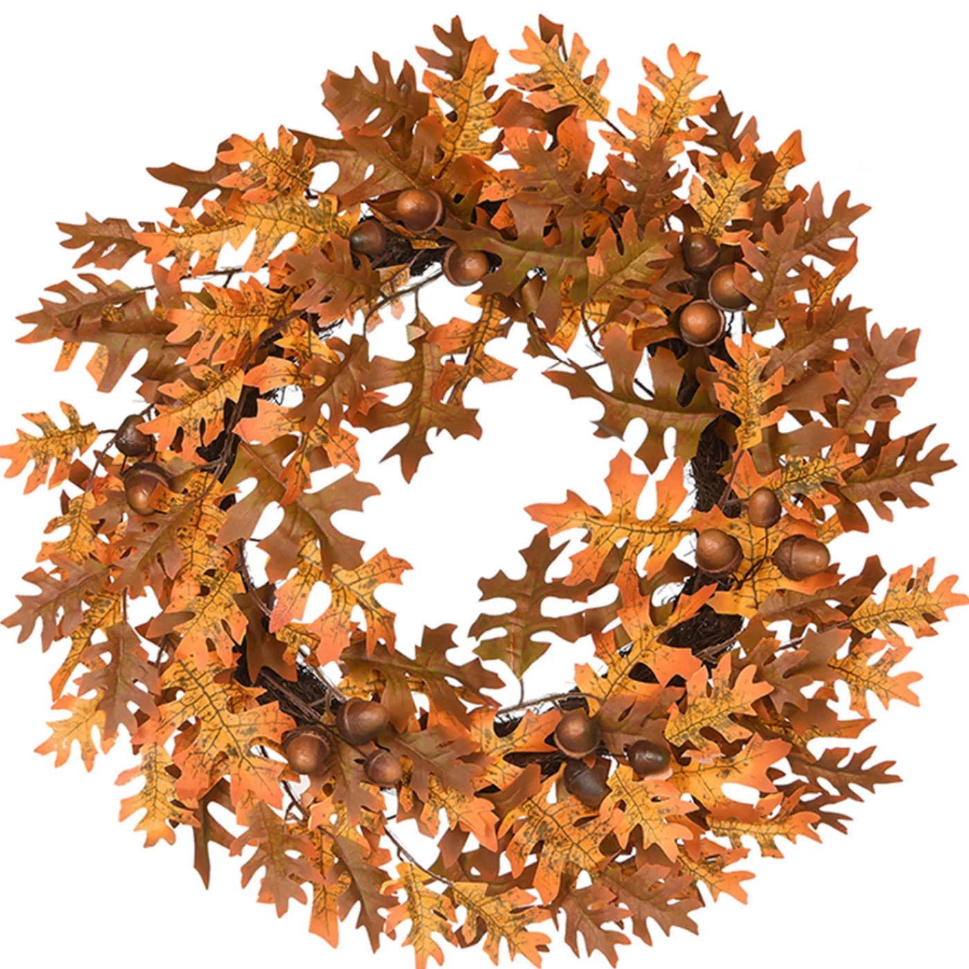 National Tree Company 24 in. Fall Wreath with Acorns, Oak Leaves
