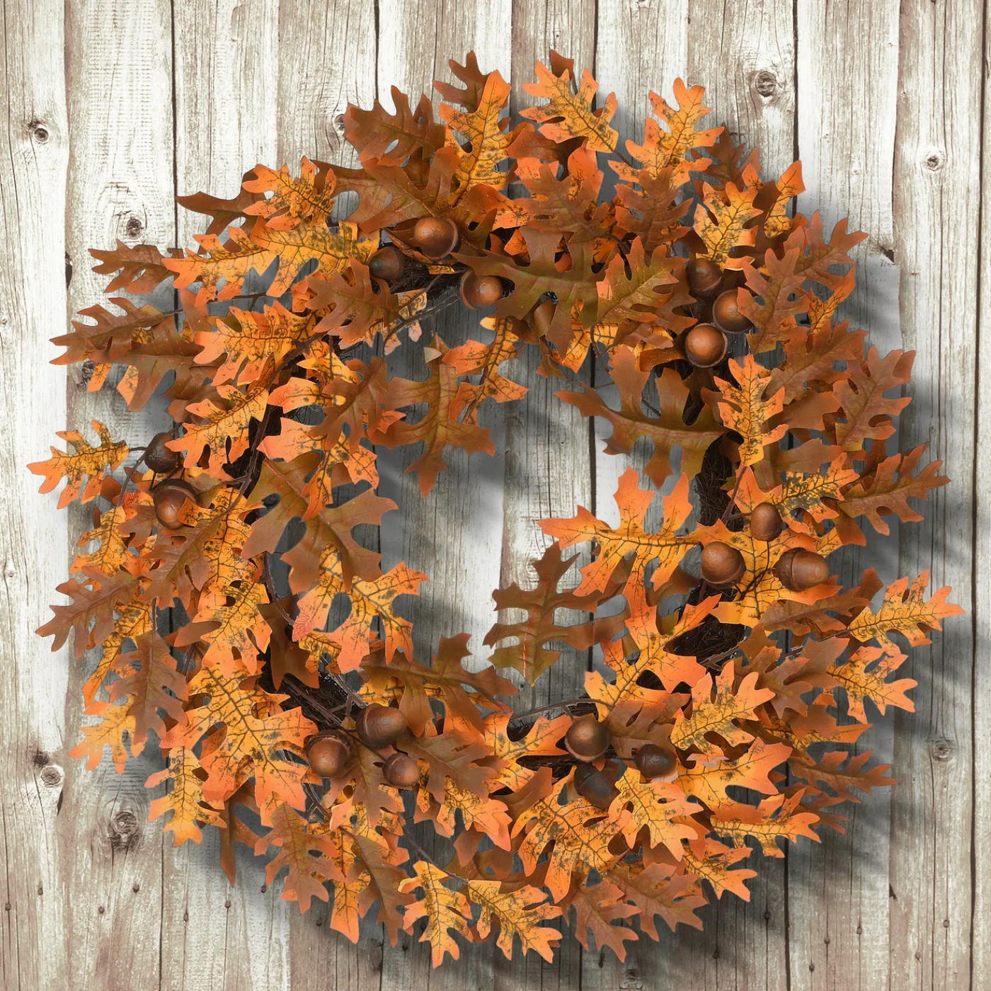 National Tree Company 24 in. Fall Wreath with Acorns, Oak Leaves