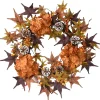 National Tree Company 24 in. Fall Wreath with Hydrangeas, Maple Leaves, Pinecones, Berry Clusters